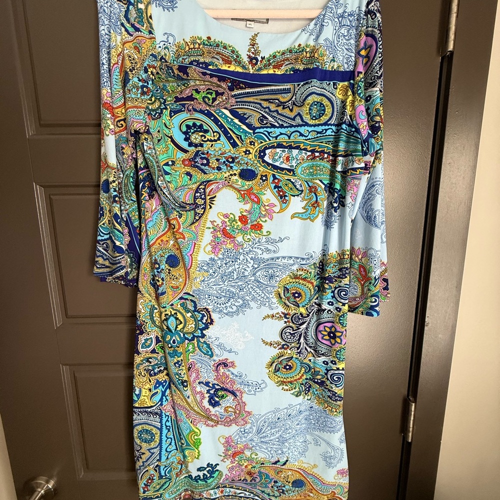 Vibrant Paisley Long Sleeve Dress